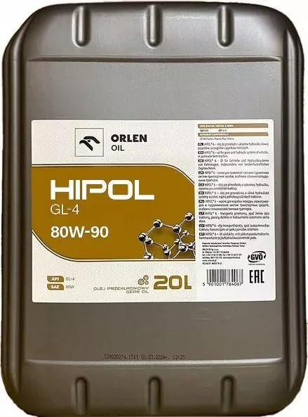 ORLEN OIL HIPOL GL-4 OLEJ PRZEKŁADNIOWY 80W90 20L