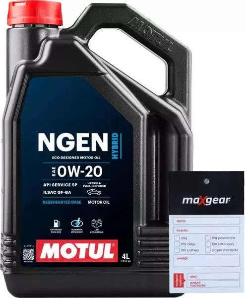 MOTUL NGEN HYBRID 0W20 SN RC GF-6A TOYOTA HONDA 4L + ZAWIESZKA