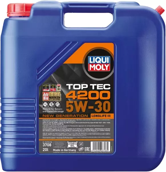 LIQUI MOLY TOP TEC 4200 5W30 LONGLIFE III 3708 20L