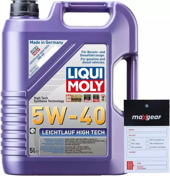 LIQUI MOLY LEICHTLAUF HIGH TECH 5W40 2328 5L + ZAWIESZKA