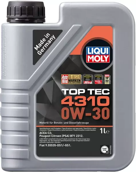 LIQUI MOLY TOP TEC 4310 0W30 C2 PSA B71 2312 1L