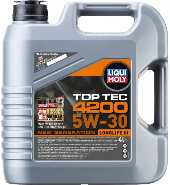 LIQUI MOLY TOP TEC 4200 5W30 LONGLIFE III 3715 4L