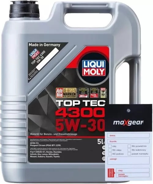 LIQUI MOLY TOP TEC 4300 5W30 SYNTHETIC 2324 5L + ZAWIESZKA