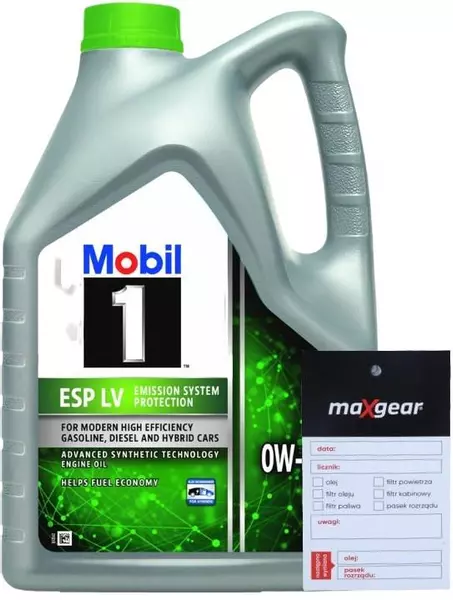 MOBIL 1 ESP LV 0W30 ACEA C2 A5/B5 API SL/SN 4L + ZAWIESZKA