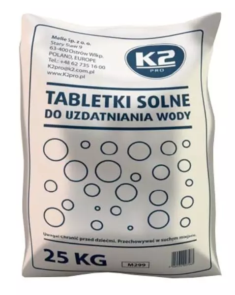 K2 SÓL W TABLETKACH DO UZDATNIANIA WODY 25KG