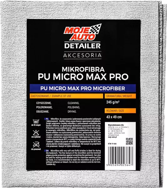 MOJE AUTO DETAILER MIKROFIBRA PU MICRO MAX PRO 245G 49x43CM