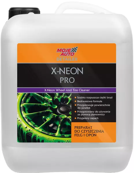 MOJE AUTO X-NEON PRO PREPARAT DO CZYSZCZENIA FELG I OPON 5L