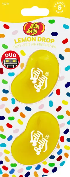 JELLY BELLY ZAPACH DUO MINI AIR FRESHENER LEMON DROP