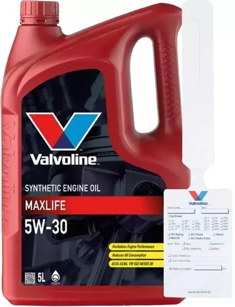 VALVOLINE MAXLIFE 5W30 A3/B3 A3/B4 API SN 5L + ZAWIESZKA