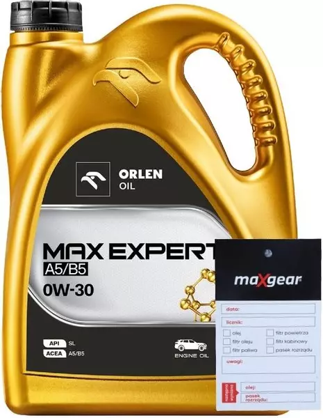 ORLEN MAX EXPERT A5/B5 OLEJ SILNIKOWY 0W30 5L + ZAWIESZKA