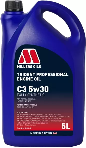 MILLERS TRIDENT PROFESSIONAL C3 OLEJ SILNIKOWY 5W30 5L