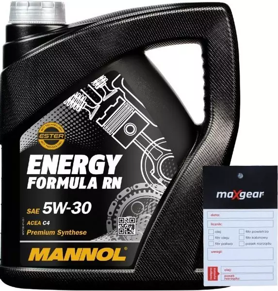 MANNOL 7706 ENERGY FORMULA RN OLEJ SILNIKOWY 5W30 4L + ZAWIESZKA