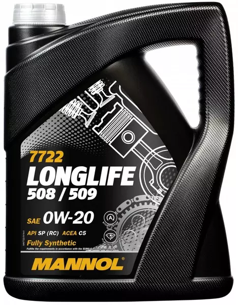 MANNOL 7722 LONGLIFE 508/509 OLEJ SILNIKOWY 0W20 5L