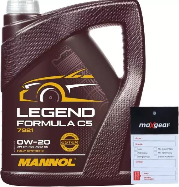 MANNOL 7921 LEGEND FORMULA C5 OLEJ SILNIKOWY 0W20 5L + ZAWIESZKA