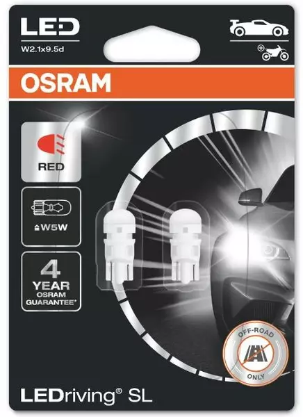 OSRAM LEDRIVING ŻARÓWKI W5W CZERWONE 12V RED