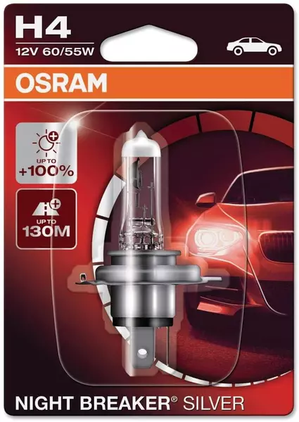 OSRAM NIGHT BREAKER SILVER +100% H4 12V BLISTER