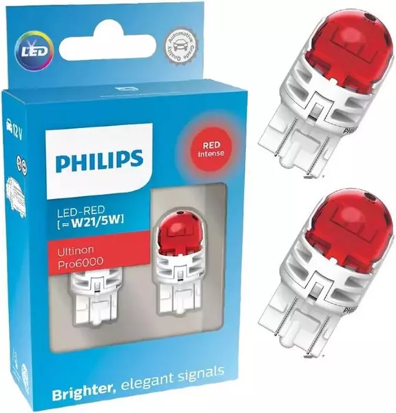 PHILIPS ULTINON PRO6000 ŻARÓWKI LED-RED 12V W21/5W