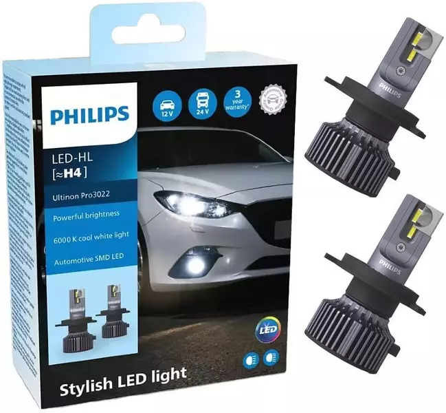 PHILIPS ULTINON PRO3022 ŻARÓWKI LED 12-24V 6000K H4