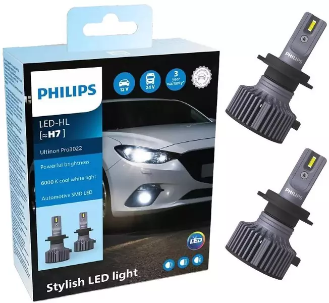 PHILIPS ULTINON PRO3022 ŻARÓWKI LED 12-24V 6000K H7