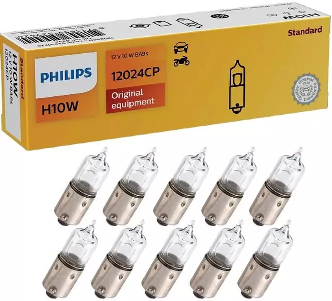 PHILIPS STANDARD ŻAROWKA H10W 12V 10W BA9S 10SZT