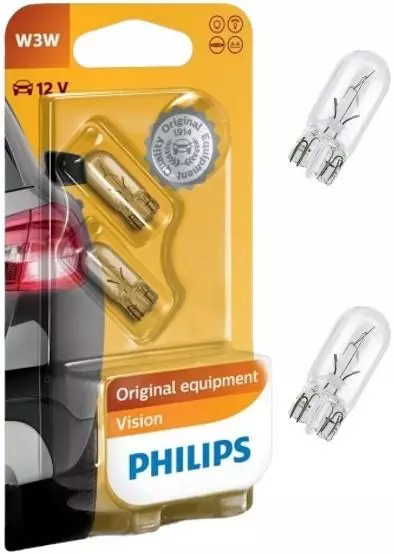 PHILIPS VISION ŻARÓWKI W3W 12V 3W W2,1X9,5D DUO