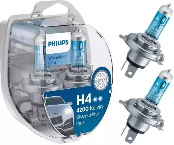 PHILIPS WHITE VISION ULTRA ŻARÓWKI +60% H4 DUO