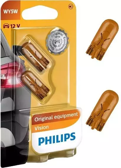 PHILIPS VISION ŻARÓWKI WY5W 12V 5W W2.1X9.5D 2SZT