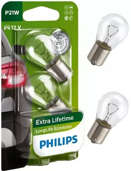 PHILIPS ECOVISION P21W LONGLIFE 12V BA15S DUO