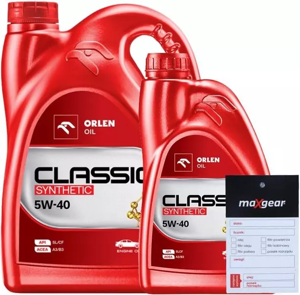 ORLEN PLATINUM CLASSIC SYNTHETIC 5W40 A3/B3 5,5L + ZAWIESZKA