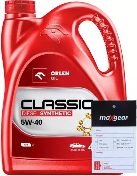 ORLEN PLATINUM CLASSIC DIESEL 5W40 API CF 4,5L + ZAWIESZKA