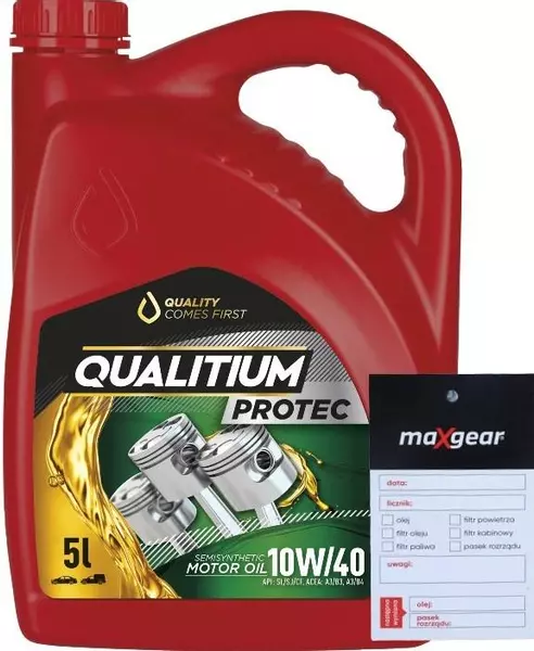 QUALITIUM PROTEC OLEJ SILNIKOWY 10W40 5L + ZAWIESZKA