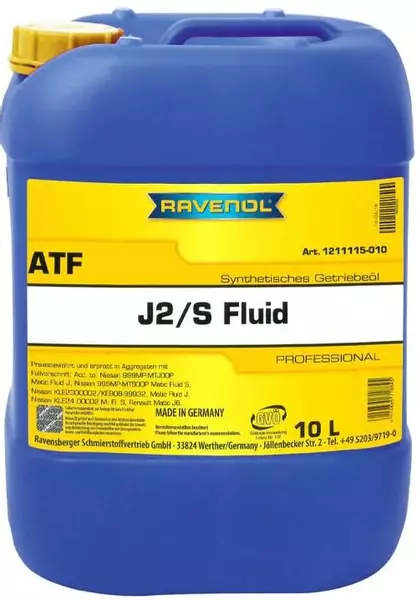 RAVENOL ATF TYPE J2/S FLUID JATCO TRANSMISSION 10L