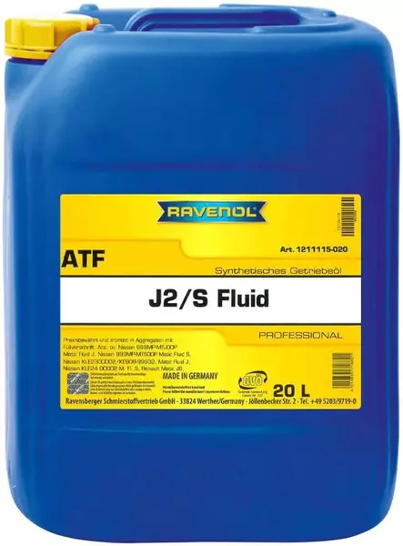 RAVENOL ATF TYPE J2/S FLUID JATCO TRANSMISSION 20L