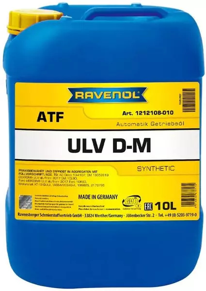 RAVENOL ATF ULV D-M OLEJ PRZEKŁADNIOWY 10L