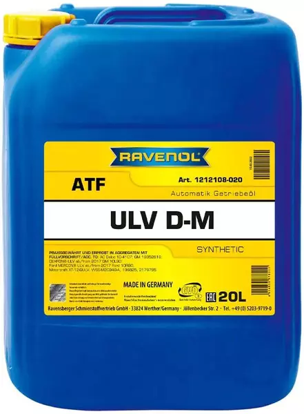 RAVENOL ATF ULV D-M OLEJ PRZEKŁADNIOWY 20L