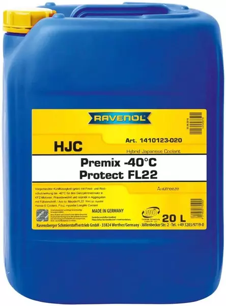 RAVENOL HJC FL22 PREMIX -40C GOTOWY PŁYN DO CHŁODNIC 20L