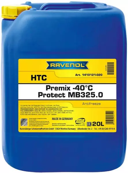 RAVENOL HTC PROTECT MB325.0 PREMIX -40C GOTOWY PŁYN CHŁODNICZY 20L