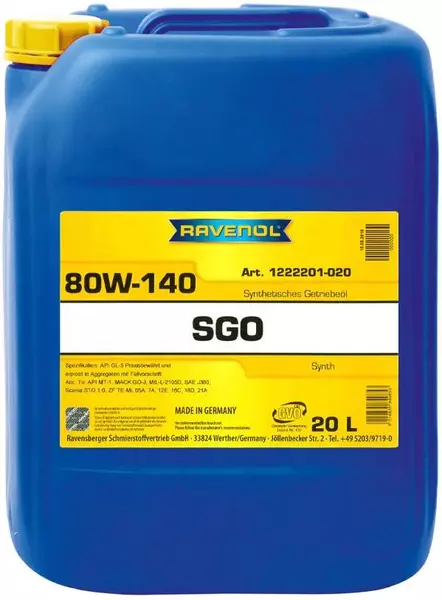 RAVENOL SGO GL-5 OLEJ PRZEKŁADNIOWY 80W140 20L