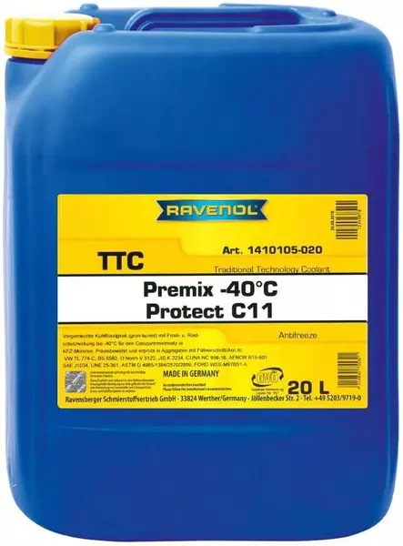 RAVENOL TTC PROTECT C11 PREMIX -40C GOTOWY PŁYN CHŁODNICZY 20L