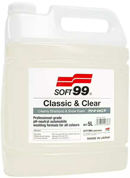 SOFT99 CLASSIC & CLEAR SHAMPOO SZAMPON SAMOCHODOWY 5L