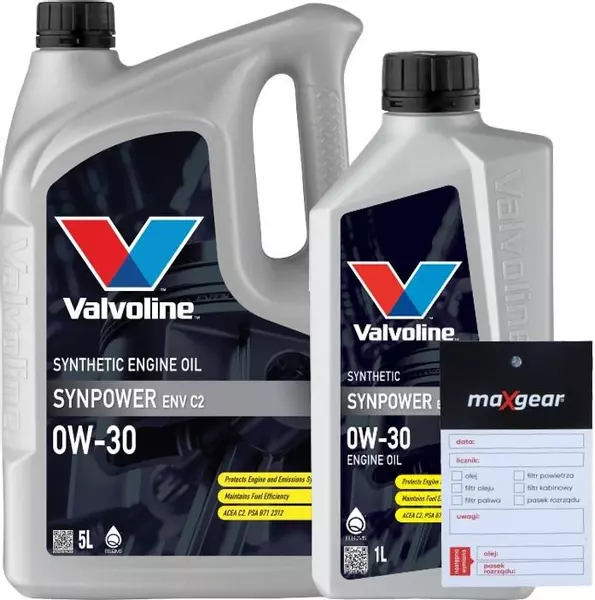 VALVOLINE SYNPOWER ENV C2 0W30 PSA B71 2312 6L + ZAWIESZKA