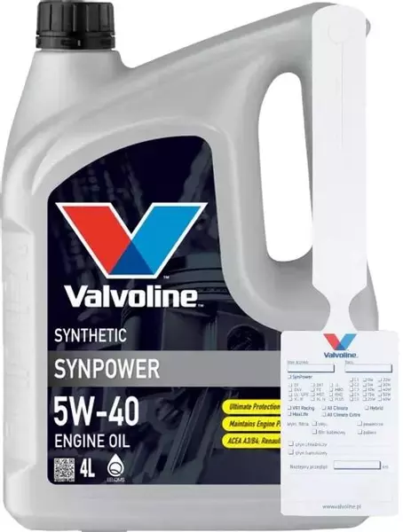 VALVOLINE SYNPOWER OLEJ SILNIKOWY 10W40 4L