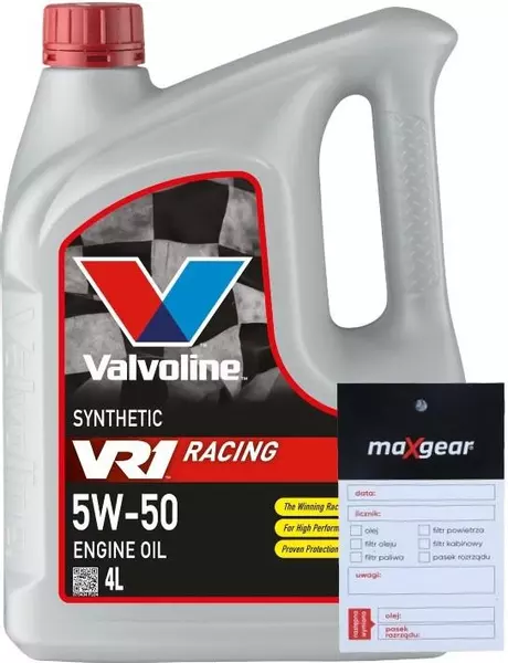 VALVOLINE VR1 RACING 5W-50 SYNTHETIC 4L + ZAWIESZKA