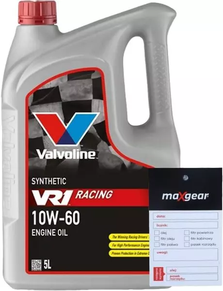 VALVOLINE VR1 RACING 10W-60 SEMI-SYNTHETIC 5L + ZAWIESZKA