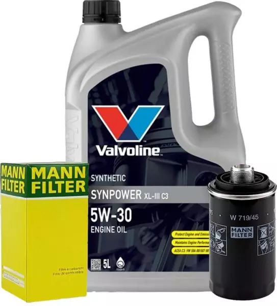 VALVOLINE SYNPOWER XL-III 5W30 C3 VW 504/507 5L + MANN-FILTER FILTR OLEJU W 719/45