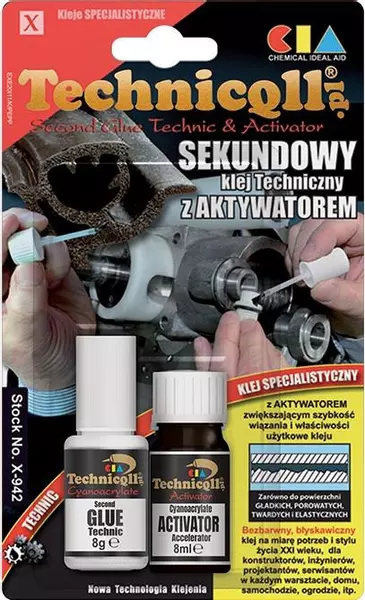 TECHNICQLL KLEJ SEKUNDOWY Z AKTYWATOREM 8G+8ML