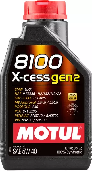 MOTUL 8100 X-CESS GEN2 5W40 API SN ACEA A3/B4 1L