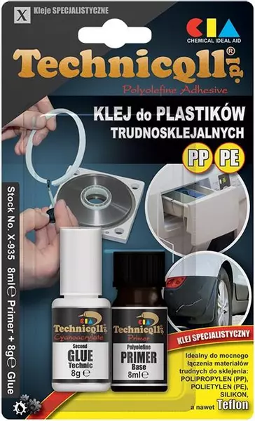 TECHNICQLL KLEJ DO PLASTIKÓW TRUDNOSKLEJALNYCH PP PE 8G+8ML