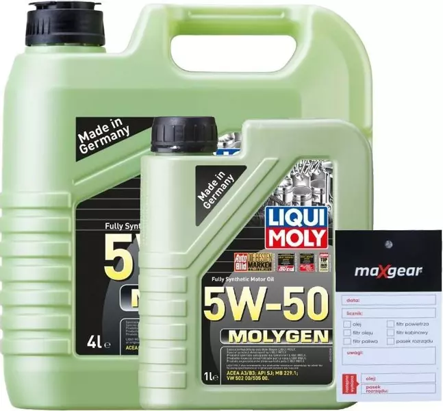 LIQUI MOLY MOLYGEN 5W50 A3/B3 VW502.00/505.00 5L + ZAWIESZKA