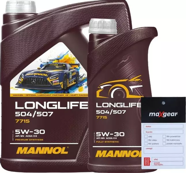 MANNOL 7715 LONGLIFE 504/507 OLEJ SILNIKOWY 5W30 6L + ZAWIESZKA